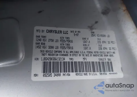 2008 Jeep Liberty Sport из США, поврежденный, VIN 1J8GN28K68W132134